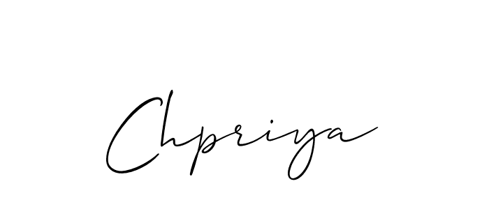 How to make Chpriya name signature. Use Allison_Script style for creating short signs online. This is the latest handwritten sign. Chpriya signature style 2 images and pictures png