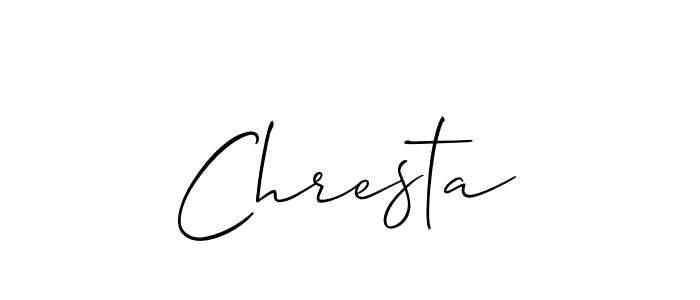 Chresta stylish signature style. Best Handwritten Sign (Allison_Script) for my name. Handwritten Signature Collection Ideas for my name Chresta. Chresta signature style 2 images and pictures png