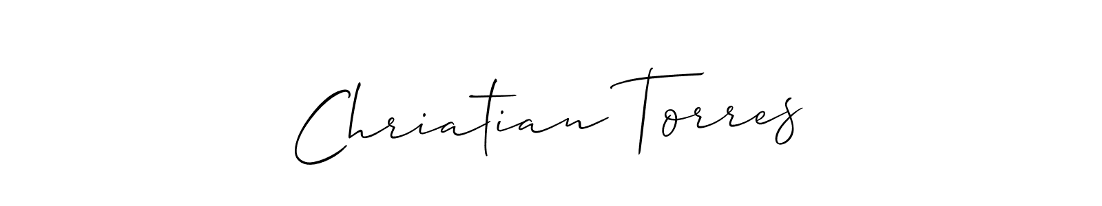 Similarly Allison_Script is the best handwritten signature design. Signature creator online .You can use it as an online autograph creator for name Chriatian Torres. Chriatian Torres signature style 2 images and pictures png