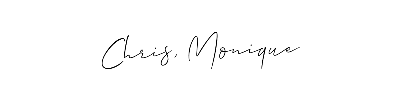 Use a signature maker to create a handwritten signature online. With this signature software, you can design (Allison_Script) your own signature for name Chris, Monique. Chris, Monique signature style 2 images and pictures png