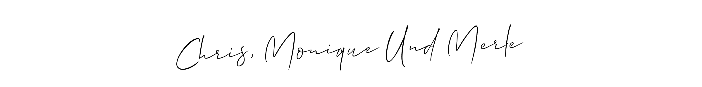 if you are searching for the best signature style for your name Chris, Monique Und Merle. so please give up your signature search. here we have designed multiple signature styles  using Allison_Script. Chris, Monique Und Merle signature style 2 images and pictures png