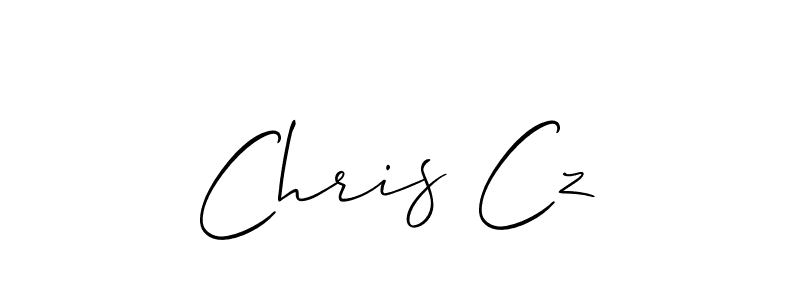 How to make Chris Cz name signature. Use Allison_Script style for creating short signs online. This is the latest handwritten sign. Chris Cz signature style 2 images and pictures png