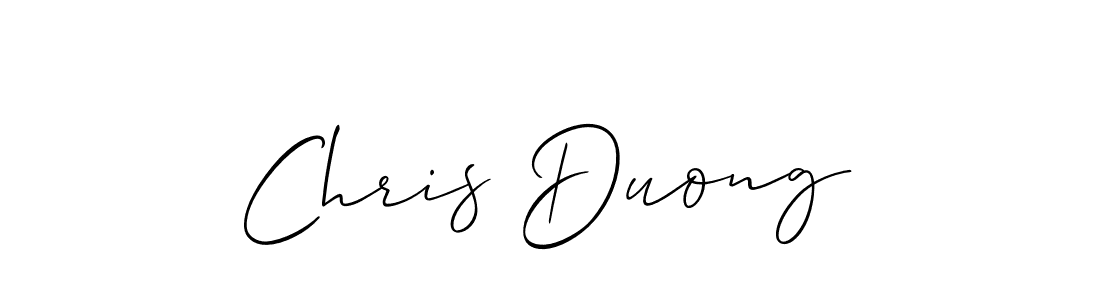 The best way (Allison_Script) to make a short signature is to pick only two or three words in your name. The name Chris Duong include a total of six letters. For converting this name. Chris Duong signature style 2 images and pictures png