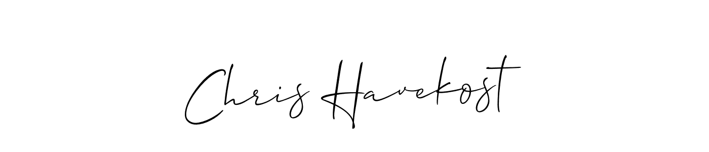 You should practise on your own different ways (Allison_Script) to write your name (Chris Havekost) in signature. don't let someone else do it for you. Chris Havekost signature style 2 images and pictures png