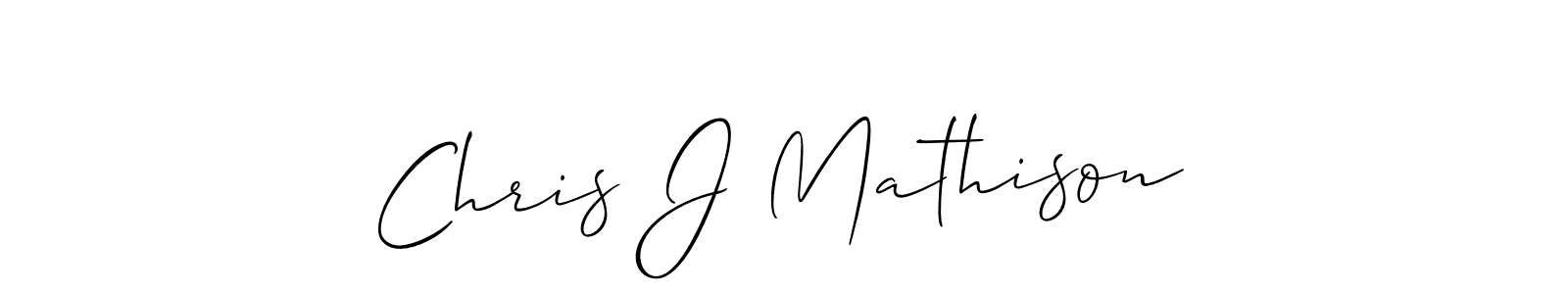 The best way (Allison_Script) to make a short signature is to pick only two or three words in your name. The name Chris J Mathison include a total of six letters. For converting this name. Chris J Mathison signature style 2 images and pictures png
