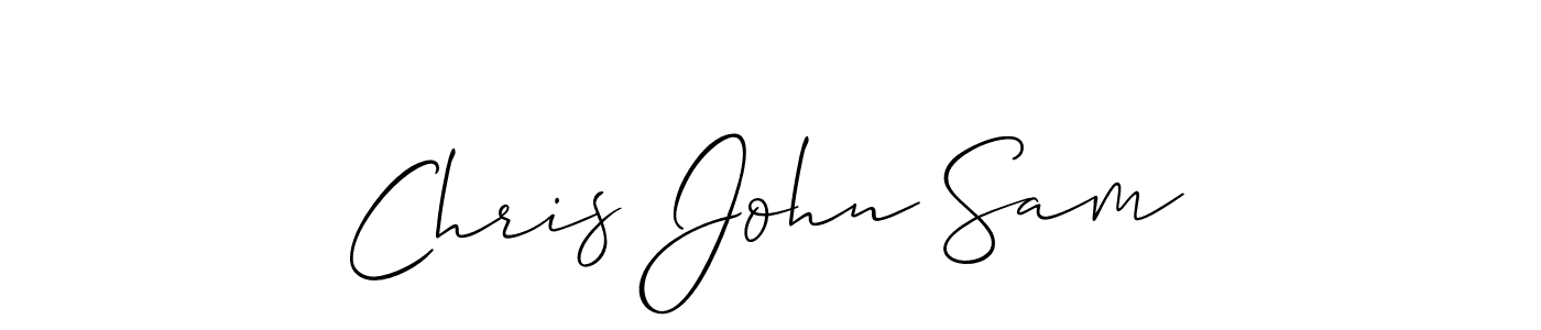 How to make Chris John Sam name signature. Use Allison_Script style for creating short signs online. This is the latest handwritten sign. Chris John Sam signature style 2 images and pictures png