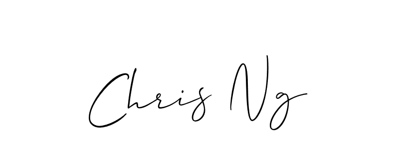 Create a beautiful signature design for name Chris Ng. With this signature (Allison_Script) fonts, you can make a handwritten signature for free. Chris Ng signature style 2 images and pictures png