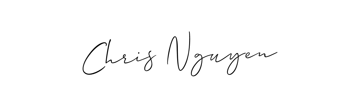 How to make Chris Nguyen name signature. Use Allison_Script style for creating short signs online. This is the latest handwritten sign. Chris Nguyen signature style 2 images and pictures png