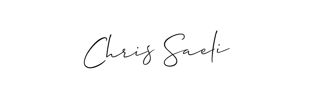 How to make Chris Saeli name signature. Use Allison_Script style for creating short signs online. This is the latest handwritten sign. Chris Saeli signature style 2 images and pictures png