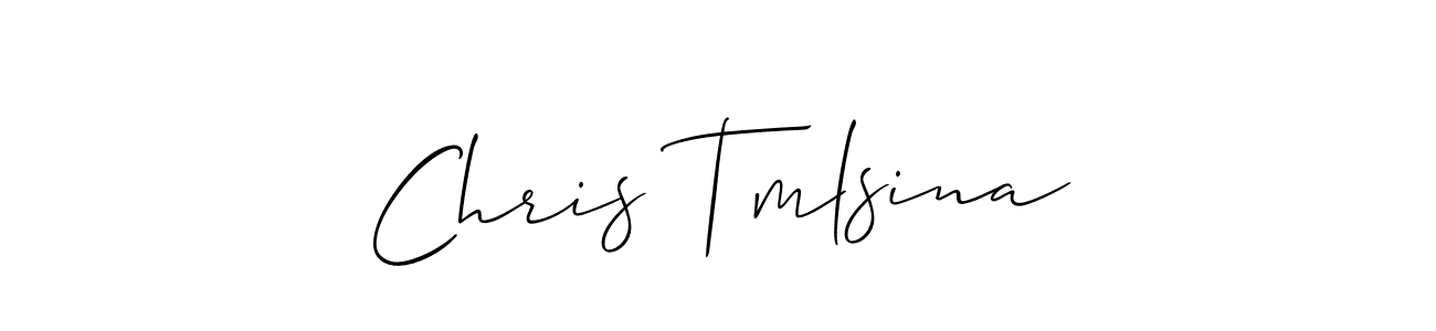 You should practise on your own different ways (Allison_Script) to write your name (Chris Tmlsina) in signature. don't let someone else do it for you. Chris Tmlsina signature style 2 images and pictures png