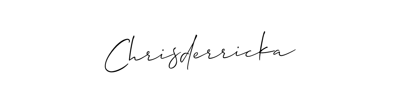 Make a short Chrisderricka signature style. Manage your documents anywhere anytime using Allison_Script. Create and add eSignatures, submit forms, share and send files easily. Chrisderricka signature style 2 images and pictures png