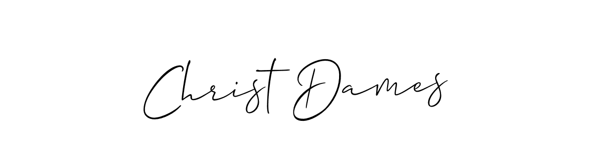 You should practise on your own different ways (Allison_Script) to write your name (Christ Dames) in signature. don't let someone else do it for you. Christ Dames signature style 2 images and pictures png