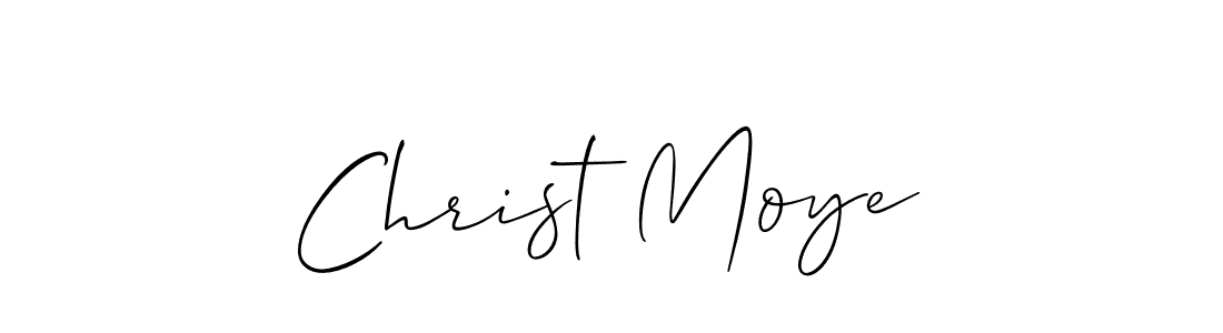 Make a beautiful signature design for name Christ Moye. With this signature (Allison_Script) style, you can create a handwritten signature for free. Christ Moye signature style 2 images and pictures png