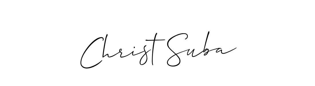 Create a beautiful signature design for name Christ Suba. With this signature (Allison_Script) fonts, you can make a handwritten signature for free. Christ Suba signature style 2 images and pictures png