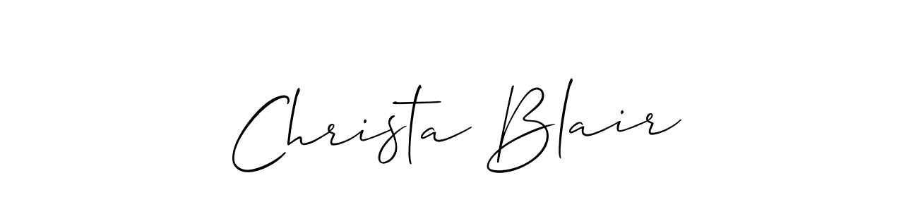 Make a beautiful signature design for name Christa Blair. With this signature (Allison_Script) style, you can create a handwritten signature for free. Christa Blair signature style 2 images and pictures png