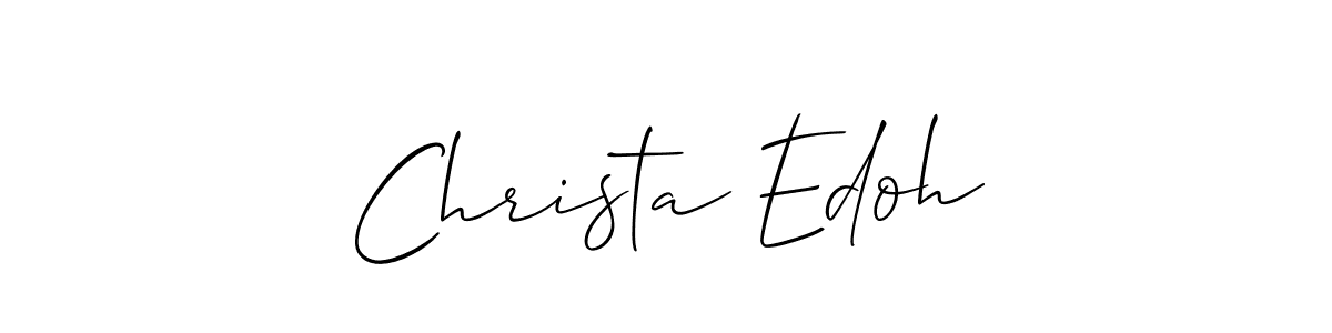How to make Christa Edoh name signature. Use Allison_Script style for creating short signs online. This is the latest handwritten sign. Christa Edoh signature style 2 images and pictures png