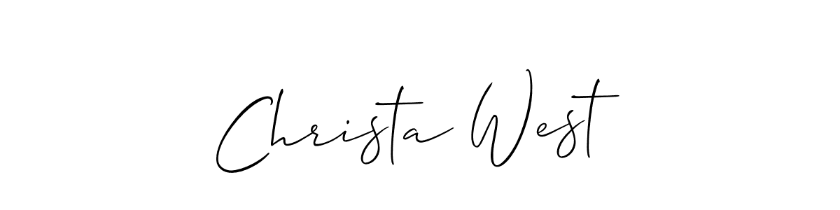 How to make Christa West name signature. Use Allison_Script style for creating short signs online. This is the latest handwritten sign. Christa West signature style 2 images and pictures png