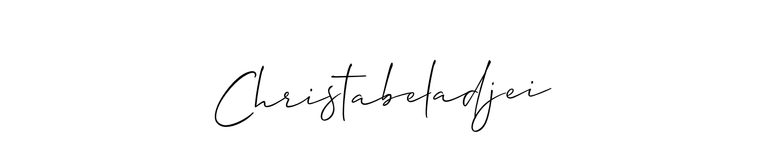 Create a beautiful signature design for name Christabeladjei. With this signature (Allison_Script) fonts, you can make a handwritten signature for free. Christabeladjei signature style 2 images and pictures png