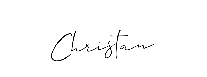 Use a signature maker to create a handwritten signature online. With this signature software, you can design (Allison_Script) your own signature for name Christan. Christan signature style 2 images and pictures png