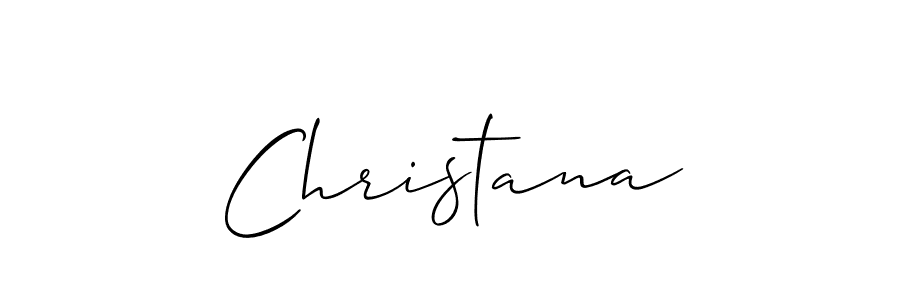 Design your own signature with our free online signature maker. With this signature software, you can create a handwritten (Allison_Script) signature for name Christana. Christana signature style 2 images and pictures png