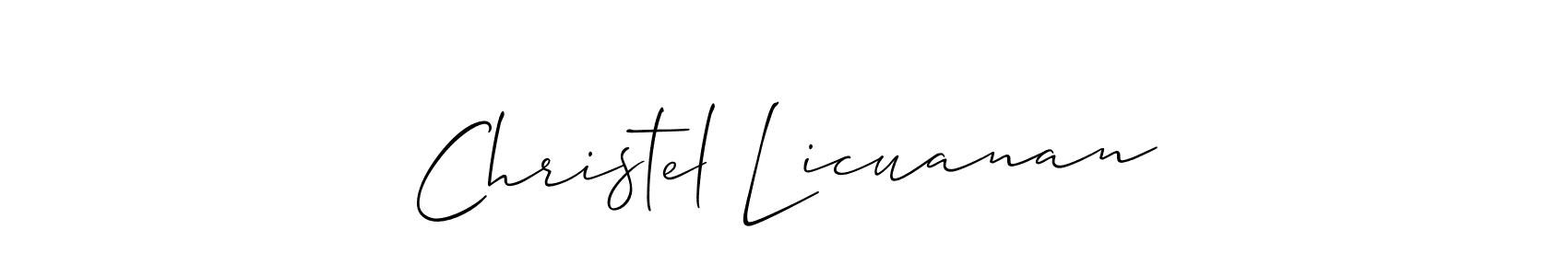 How to make Christel Licuanan name signature. Use Allison_Script style for creating short signs online. This is the latest handwritten sign. Christel Licuanan signature style 2 images and pictures png
