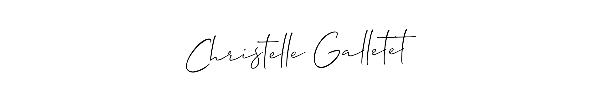 Make a short Christelle Galletet signature style. Manage your documents anywhere anytime using Allison_Script. Create and add eSignatures, submit forms, share and send files easily. Christelle Galletet signature style 2 images and pictures png