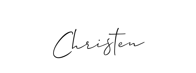 Use a signature maker to create a handwritten signature online. With this signature software, you can design (Allison_Script) your own signature for name Christen. Christen signature style 2 images and pictures png