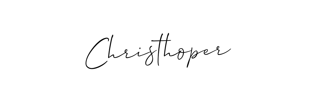 Design your own signature with our free online signature maker. With this signature software, you can create a handwritten (Allison_Script) signature for name Christhoper. Christhoper signature style 2 images and pictures png