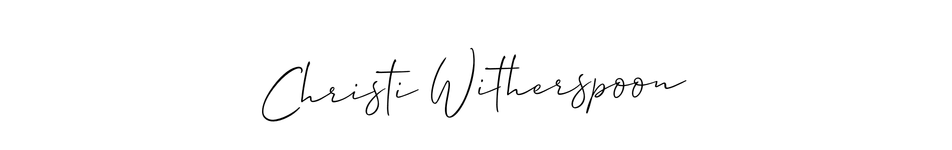 if you are searching for the best signature style for your name Christi Witherspoon. so please give up your signature search. here we have designed multiple signature styles  using Allison_Script. Christi Witherspoon signature style 2 images and pictures png