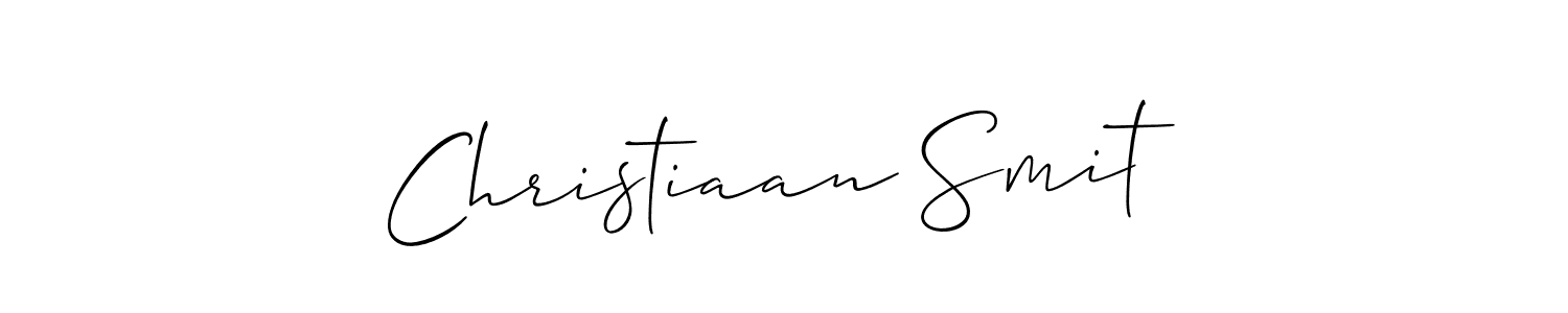 Use a signature maker to create a handwritten signature online. With this signature software, you can design (Allison_Script) your own signature for name Christiaan Smit. Christiaan Smit signature style 2 images and pictures png