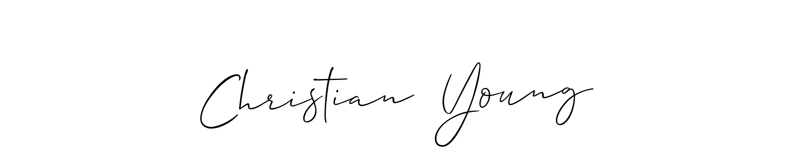 It looks lik you need a new signature style for name Christian  Young. Design unique handwritten (Allison_Script) signature with our free signature maker in just a few clicks. Christian  Young signature style 2 images and pictures png