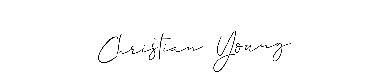 Check out images of Autograph of Christian  Young name. Actor Christian  Young Signature Style. Allison_Script is a professional sign style online. Christian  Young signature style 2 images and pictures png