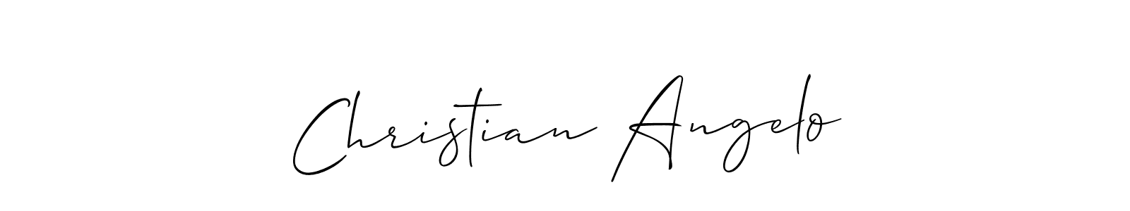 You should practise on your own different ways (Allison_Script) to write your name (Christian Angelo) in signature. don't let someone else do it for you. Christian Angelo signature style 2 images and pictures png