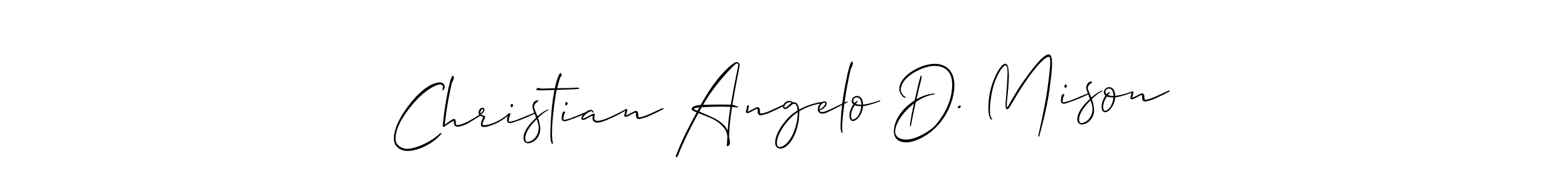 Create a beautiful signature design for name Christian Angelo D. Mison. With this signature (Allison_Script) fonts, you can make a handwritten signature for free. Christian Angelo D. Mison signature style 2 images and pictures png