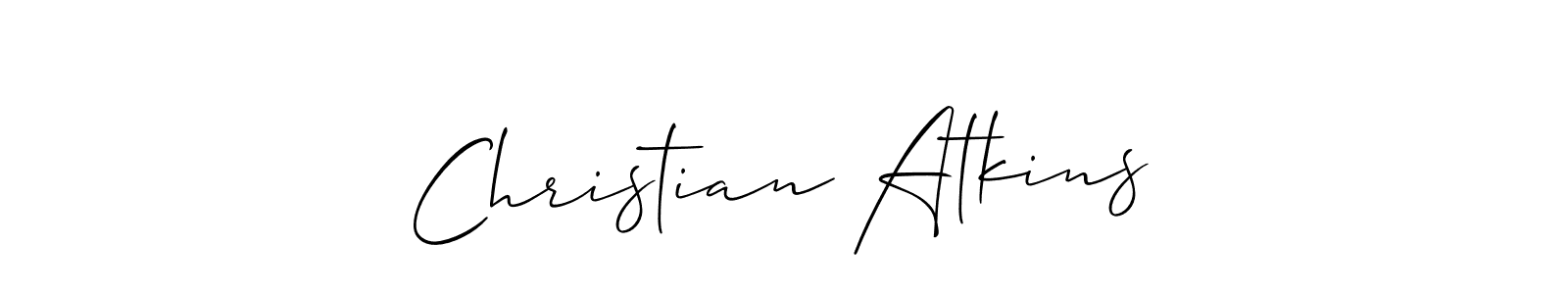 Similarly Allison_Script is the best handwritten signature design. Signature creator online .You can use it as an online autograph creator for name Christian Atkins. Christian Atkins signature style 2 images and pictures png