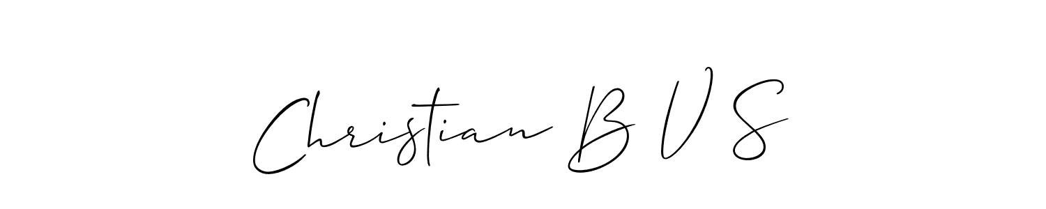 Make a beautiful signature design for name Christian B V S. With this signature (Allison_Script) style, you can create a handwritten signature for free. Christian B V S signature style 2 images and pictures png