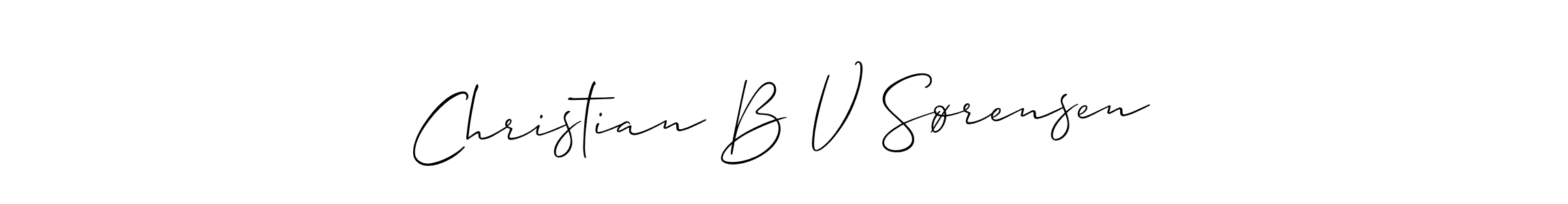 Make a beautiful signature design for name Christian B V Sørensen. With this signature (Allison_Script) style, you can create a handwritten signature for free. Christian B V Sørensen signature style 2 images and pictures png