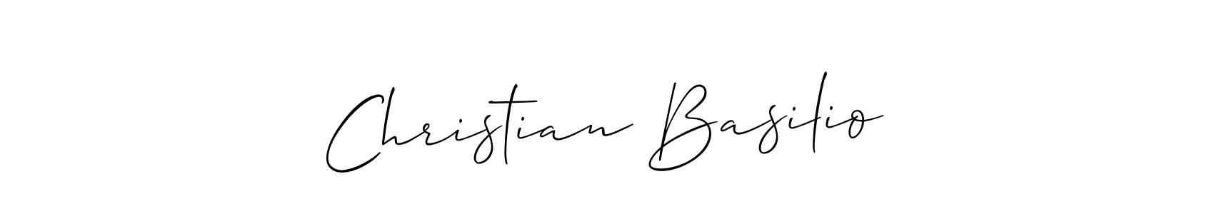 The best way (Allison_Script) to make a short signature is to pick only two or three words in your name. The name Christian Basilio include a total of six letters. For converting this name. Christian Basilio signature style 2 images and pictures png