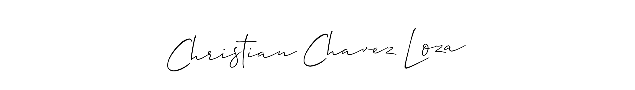 The best way (Allison_Script) to make a short signature is to pick only two or three words in your name. The name Christian Chavez Loza include a total of six letters. For converting this name. Christian Chavez Loza signature style 2 images and pictures png