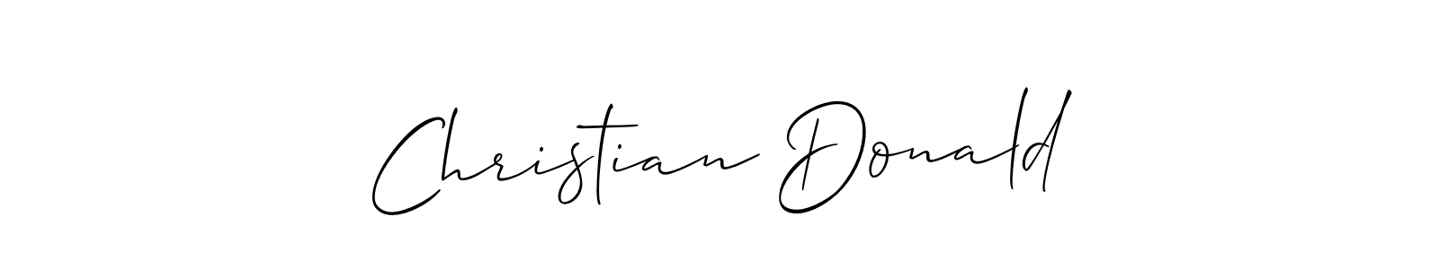 You should practise on your own different ways (Allison_Script) to write your name (Christian Donald) in signature. don't let someone else do it for you. Christian Donald signature style 2 images and pictures png