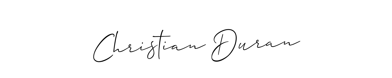 It looks lik you need a new signature style for name Christian Duran. Design unique handwritten (Allison_Script) signature with our free signature maker in just a few clicks. Christian Duran signature style 2 images and pictures png
