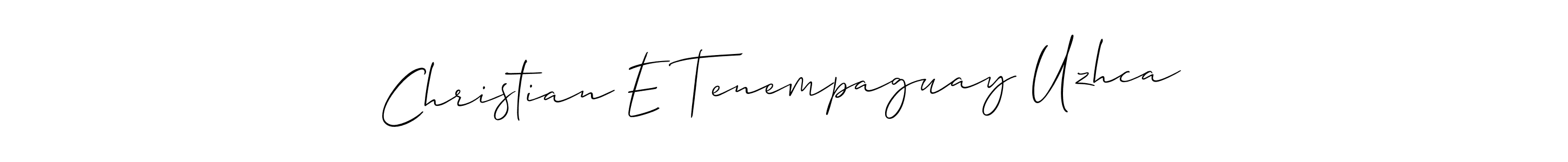 How to make Christian E Tenempaguay Uzhca name signature. Use Allison_Script style for creating short signs online. This is the latest handwritten sign. Christian E Tenempaguay Uzhca signature style 2 images and pictures png