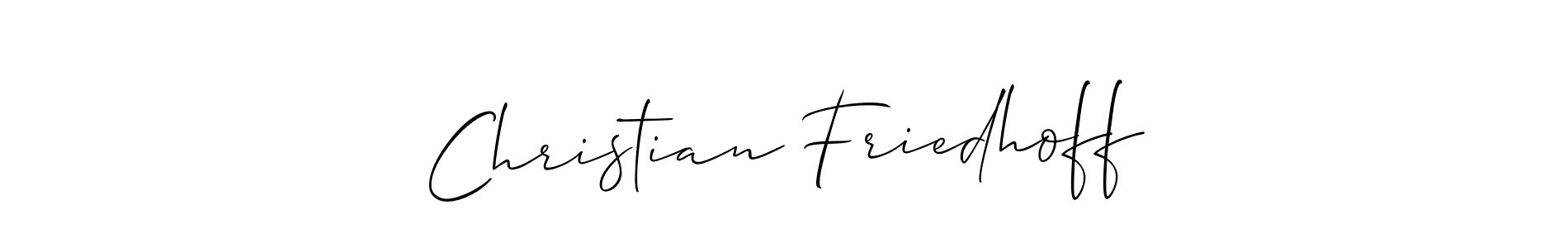 How to make Christian Friedhoff signature? Allison_Script is a professional autograph style. Create handwritten signature for Christian Friedhoff name. Christian Friedhoff signature style 2 images and pictures png