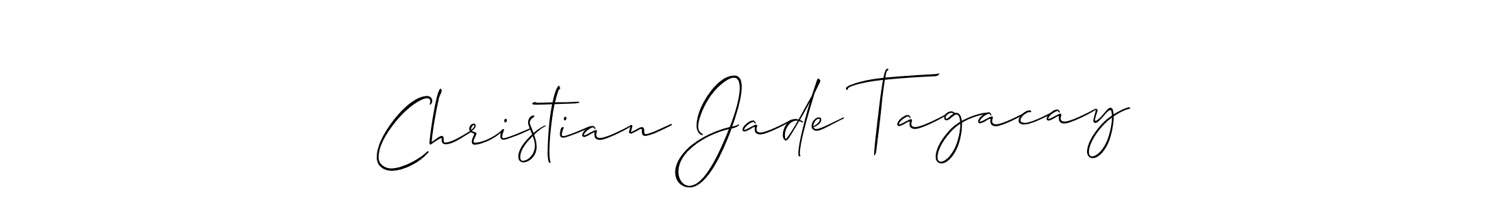 Christian Jade Tagacay stylish signature style. Best Handwritten Sign (Allison_Script) for my name. Handwritten Signature Collection Ideas for my name Christian Jade Tagacay. Christian Jade Tagacay signature style 2 images and pictures png