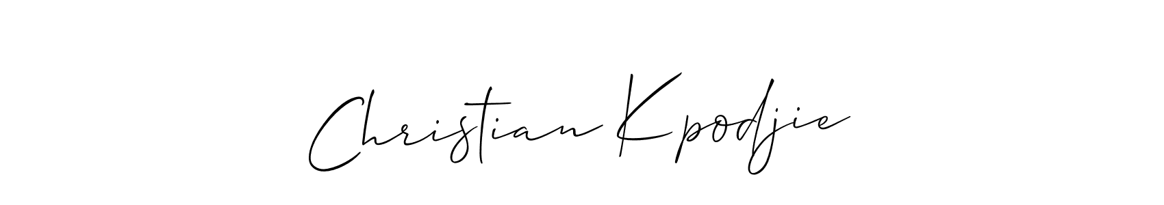 Design your own signature with our free online signature maker. With this signature software, you can create a handwritten (Allison_Script) signature for name Christian Kpodjie. Christian Kpodjie signature style 2 images and pictures png