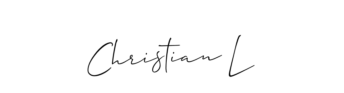 Make a beautiful signature design for name Christian L. With this signature (Allison_Script) style, you can create a handwritten signature for free. Christian L signature style 2 images and pictures png