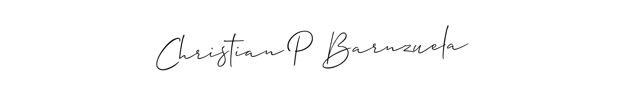 How to make Christian P Barnzuela signature? Allison_Script is a professional autograph style. Create handwritten signature for Christian P Barnzuela name. Christian P Barnzuela signature style 2 images and pictures png