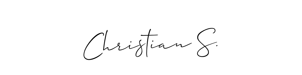 Similarly Allison_Script is the best handwritten signature design. Signature creator online .You can use it as an online autograph creator for name Christian S.. Christian S. signature style 2 images and pictures png