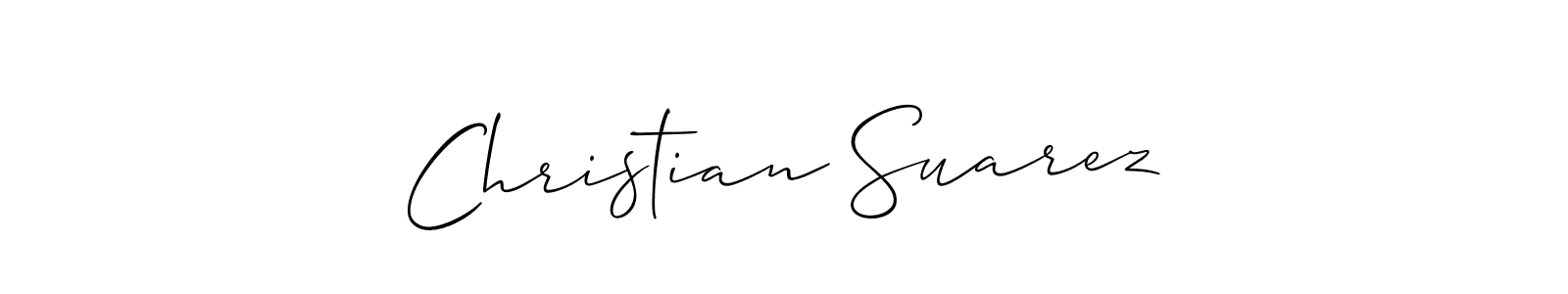 It looks lik you need a new signature style for name Christian Suarez. Design unique handwritten (Allison_Script) signature with our free signature maker in just a few clicks. Christian Suarez signature style 2 images and pictures png