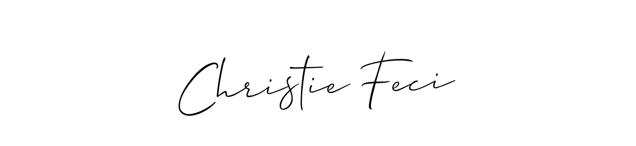 Make a beautiful signature design for name Christie Feci. With this signature (Allison_Script) style, you can create a handwritten signature for free. Christie Feci signature style 2 images and pictures png